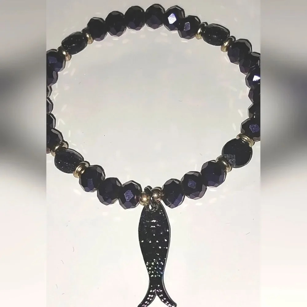 Girls Makersland purple fish Charm Bracelet